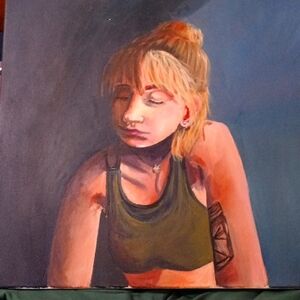 Abstract Geometric Wall Art in Blue and Gold